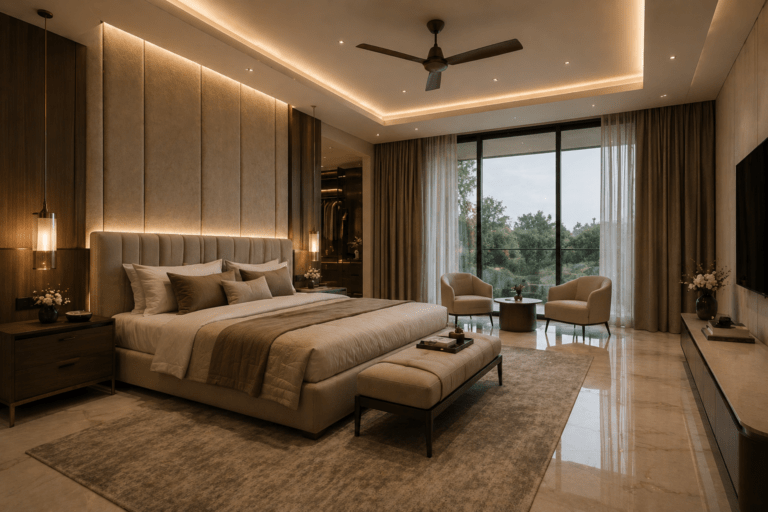Ultra-luxury 4BHK living room interior design in DLF Camellias Gurgaon